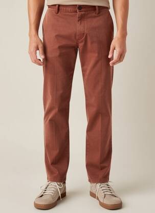 Pantalon chino stretch taille normale marron TELERIA ZED homme
