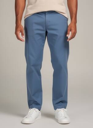 Pantalon chino stretch taille normale bleu TOMMY HILFIGER homme