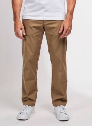 Pantalon chino tissage popeline taille normale marron KWAY homme