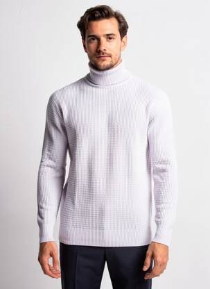 Pull col roulé coupe cintrée manches longues gris STRELLSON homme