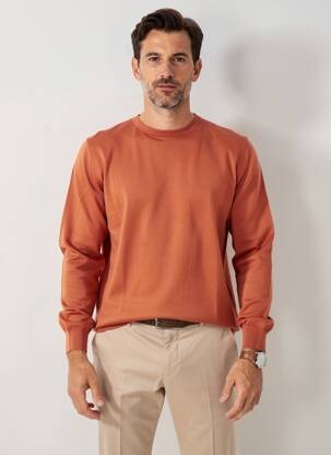 Pull col rond manches longues orange STRELLSON homme