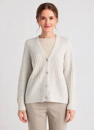 Gilet manches longues coupe cintrée gris CECIL femme