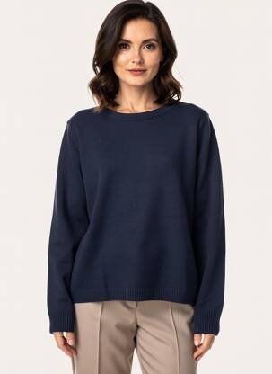 Pull stretch manches longues bleu CECIL femme