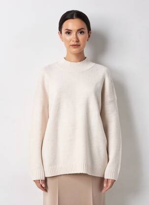 Pull stretch manches longues beige CECIL femme