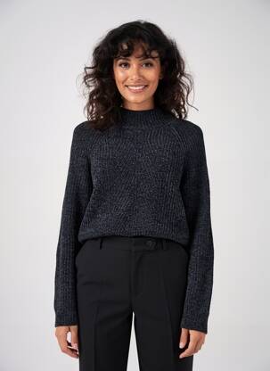 Pull stretch manches longues noir CECIL femme