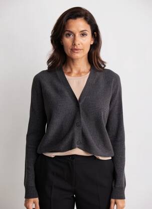 Gilet manches longues resserrée sur le bas noir CECIL femme