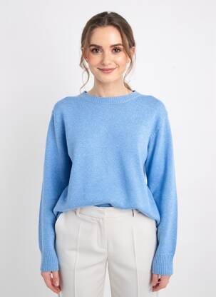 Pull tissage chiné manches longues bleu CECIL femme