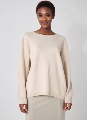 Pull tissage chiné manches longues beige CECIL femme
