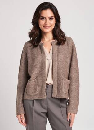 Gilet manches longues col rond marron BETTY BARCLAY femme