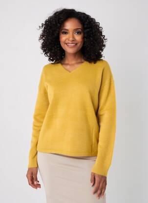 Pull coupe droite manches longues jaune BETTY BARCLAY femme