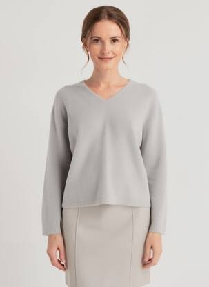 Pull coupe droite manches longues gris BETTY BARCLAY femme