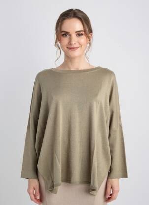 Pull coupe droite manches longues vert BETTY BARCLAY femme