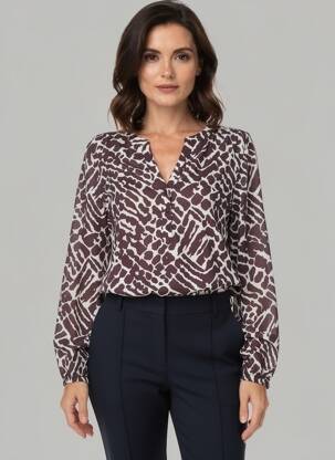 Blouse imprimé fantaisie manches longues violet CECIL femme