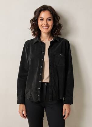 Veste casual poignets boutonnés avec fente noir ESPRIT DE LA MER femme