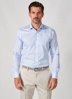 Chemise manches longues imprimé fantaisie bleu DESOTO homme