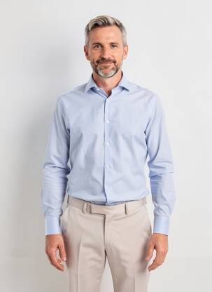 Chemise manches longues imprimé fantaisie bleu clair DESOTO homme