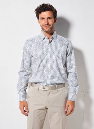 Chemise manches longues coupe cintrée gris DESOTO homme