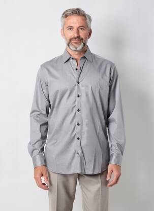 Chemise manches longues coupe cintrée noir DESOTO homme