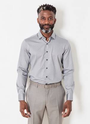 Chemise manches longues coupe cintrée noir DESOTO homme