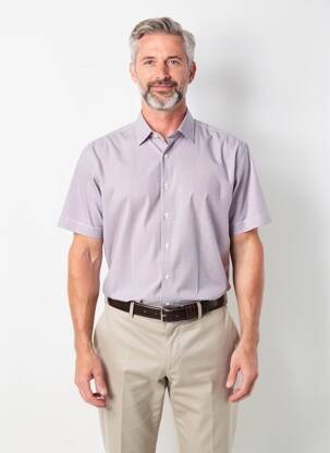 Chemise manches courtes coupe cintrée rouge DESOTO homme