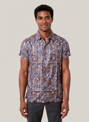 Chemise manches courtes coupe droite bleu MBM homme