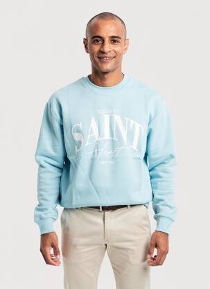 Sweat-shirt stretch manches longues bleu MBM homme