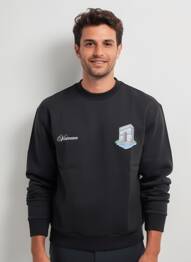 Sweat-shirt manches longues manches longues noir MBM homme