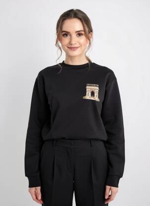 Sweat-shirt sérigraphie manches longues noir MBM femme