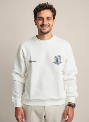 Sweat-shirt manches longues manches longues blanc MBM homme