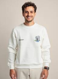 Sweat-shirt manches longues manches longues blanc MBM homme