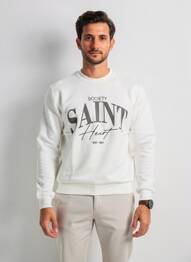 Sweat-shirt manches longues manches longues blanc MBM homme