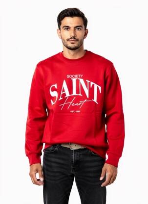 Sweat-shirt manches longues manches longues rouge MBM homme