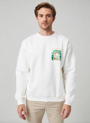 Sweat-shirt manches longues manches longues blanc MBM homme
