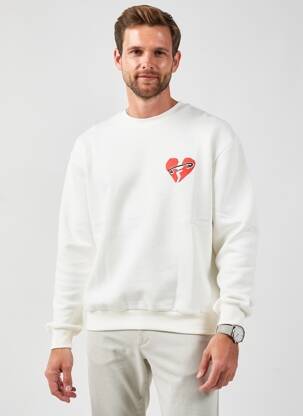 Sweat-shirt manches longues manches longues blanc MBM homme
