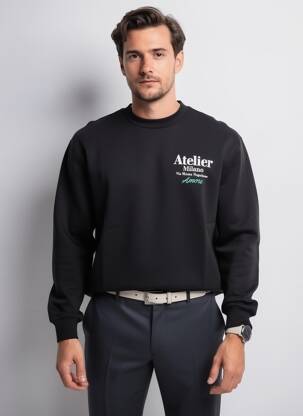 Sweat-shirt manches longues manches longues noir MBM homme