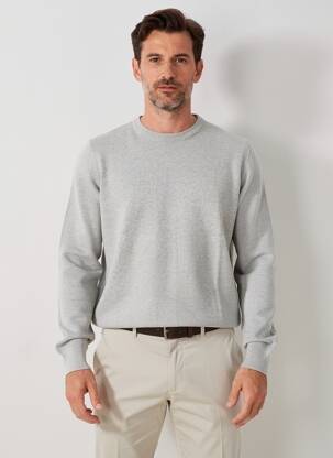 Pull col rond manches longues gris MBM homme