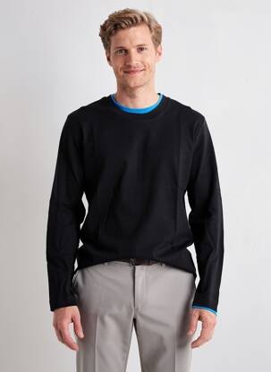 T-shirt coupe cintrée manches longues noir MBM homme