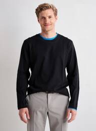 T-shirt coupe cintrée manches longues noir MBM homme