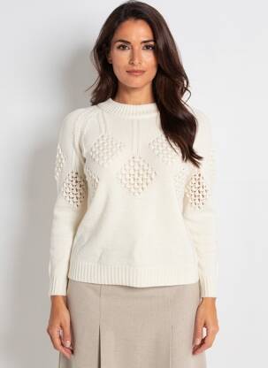 Pull coupe droite manches longues beige MY SUNDAY MORNING femme