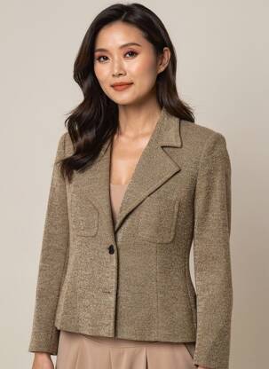 Blazer finition intérieure doublée marron GREGORY PAT femme