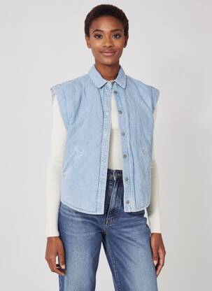Veste casual coupe droite bleu ONE STEP femme