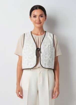 Gilet sans manche coupe cintrée blanc STELLA FOREST femme