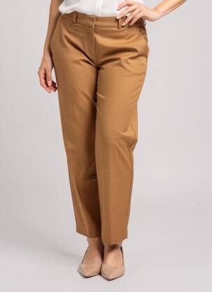 Pantalon droit stretch taille normale marron MANGO femme