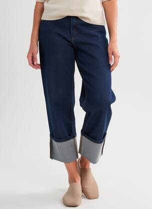 Pantacourt stretch taille normale bleu RAINBOW femme