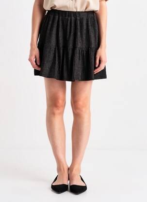 Jupe courte coupe droite noir KILIBBI femme