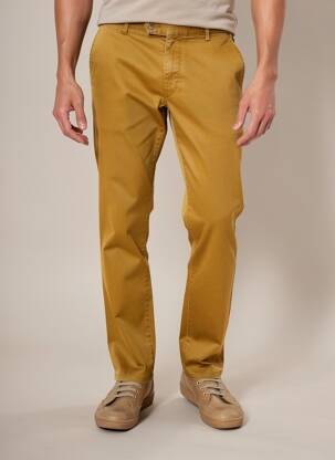 Pantalon chino stretch taille normale jaune MEYER homme