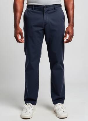 Pantalon chino stretch taille basse bleu MEYER homme
