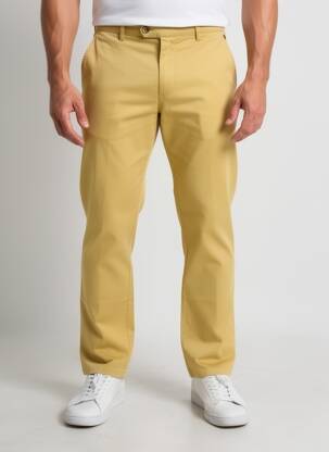 Pantalon chino stretch taille normale jaune MEYER homme