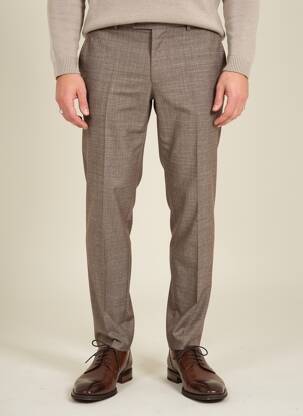 Pantalon chino tissage chiné taille normale marron MMX homme