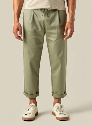 Pantalon chino stretch taille normale vert DESOTO homme